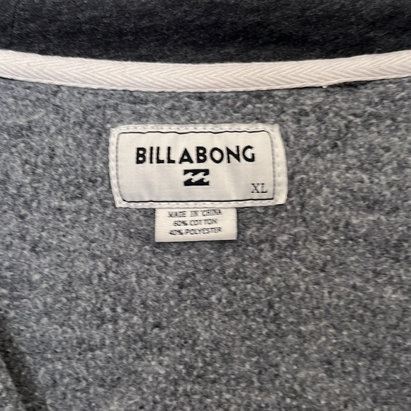 BILLABONG ZIPPER HOODIE SZ L DARK GRAY WORN COUPLE TIMES IN EXCELLENT CONDITION - Picture 5 of 7